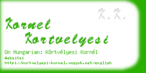 kornel kortvelyesi business card
